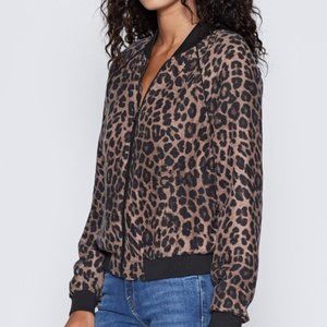 Joie 'Julita' Silk Bomber Jacket in Leopard Print; NWT
